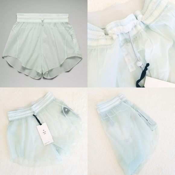 Lululemon Step Out Shorts NWT Ocean Air Water Repellent Fabric High Waist Nylon